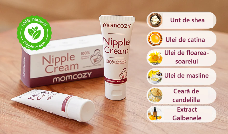 Crema hidratanta naturala mameloane Momcozy, 40 g