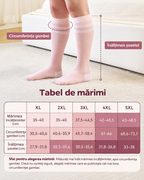 Set de 2 Perechi Sosete Compresie cu Gamba lata - Momcozy Roz si Gri 2XL