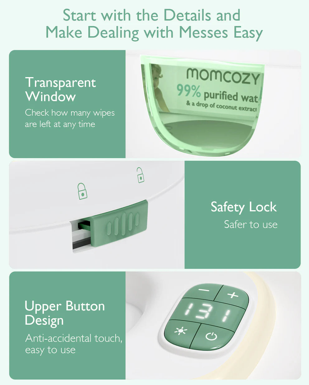 Incalzitor dispenser servetele umede Momcozy