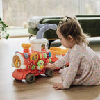 Antemergator 5 in 1 Magic Train, Free2Move, Cu diverse activitati de joaca, Panou Educational, Efecte sonore si luminoase, Pink