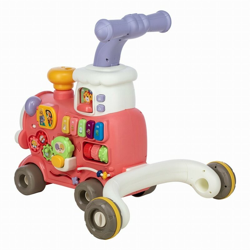 Antemergator 5 in 1 Magic Train, Free2Move, Cu diverse activitati de joaca, Panou Educational, Efecte sonore si luminoase, Pink
