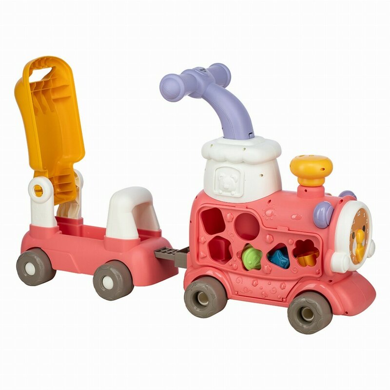 Antemergator 5 in 1 Magic Train, Free2Move, Cu diverse activitati de joaca, Panou Educational, Efecte sonore si luminoase, Pink