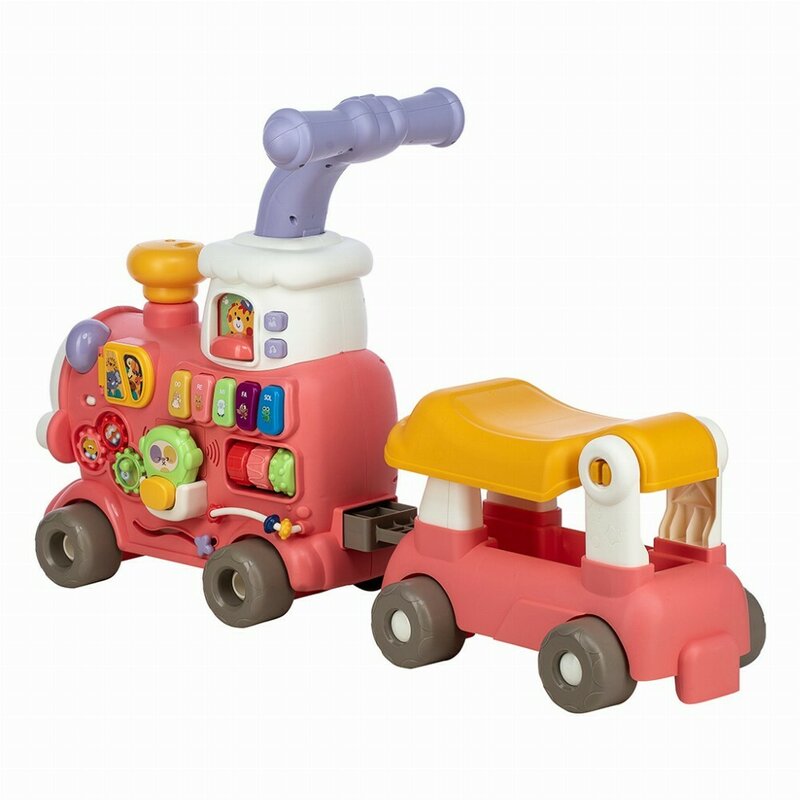 Antemergator 5 in 1 Magic Train, Free2Move, Cu diverse activitati de joaca, Panou Educational, Efecte sonore si luminoase, Pink