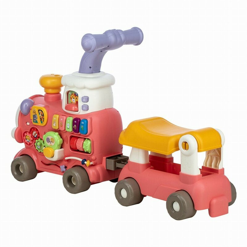 Antemergator 5 in 1 Magic Train, Free2Move, Cu diverse activitati de joaca, Panou Educational, Efecte sonore si luminoase, Pink