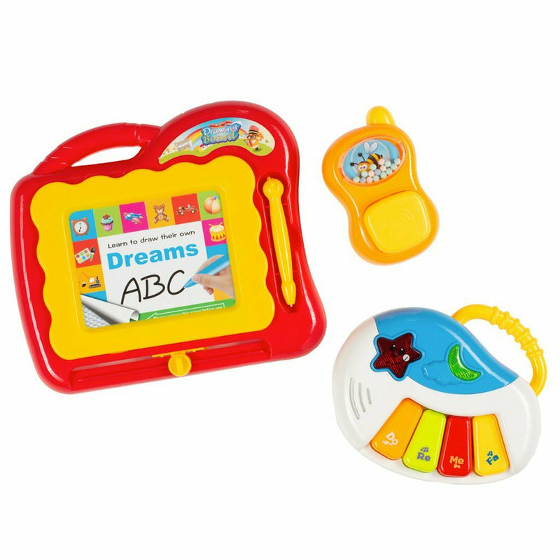 Antepremergator, Baby Mix, Educational cu sunete si lumini, Cu panou detasabil, Cu mini pian