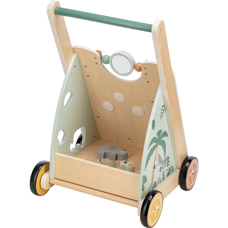Antepremergator, Free2Play, My First Steps, Cu multiple activitati, Din lemn, , 31.8 x 26.5 x45.5 cm, Safari, Conform cu standardele europene EN71-1;2018, EN71-2:2020, EN71-3:2021