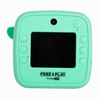 Aparat foto copii cu printare instant, Free2Play, Camere duale fata-spate, Cadre distractive, Cu 6 filtre, Dino
