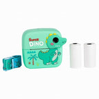 Aparat foto copii cu printare instant, Free2Play, Camere duale fata-spate, Cadre distractive, Cu 6 filtre, Dino