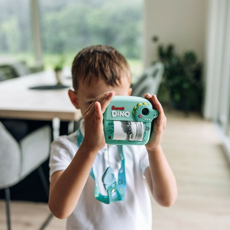Aparat foto copii cu printare instant, Free2Play, Camere duale fata-spate, Cadre distractive, Cu 6 filtre, Unicorn