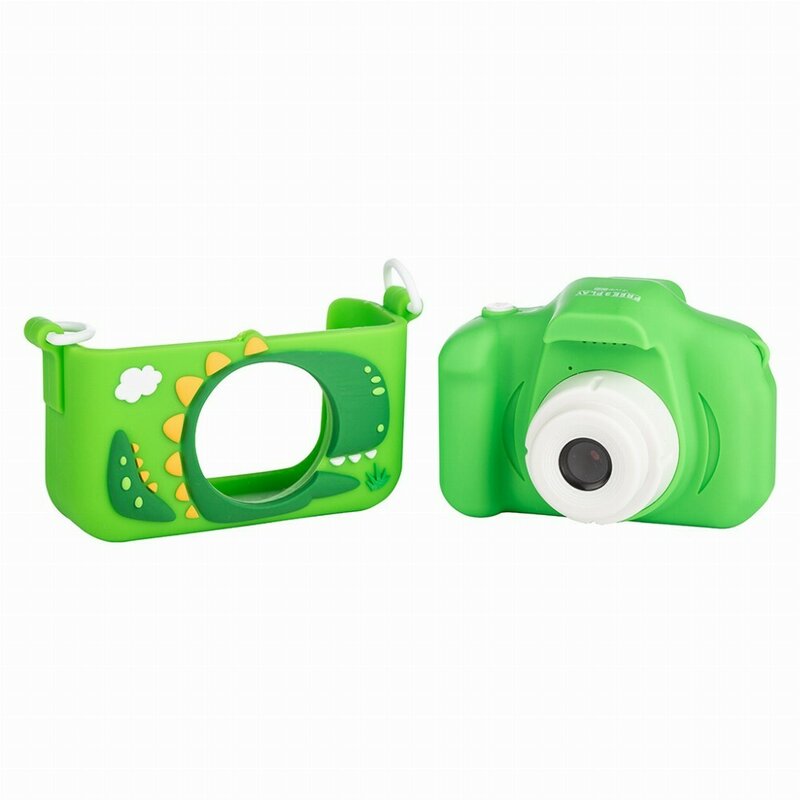 Aparat foto digital pentru copii, Free2Play, Cu functie selfie, Cadre distractive, Cu 6 filtre, Dino