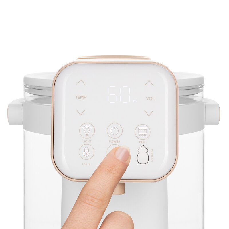 Aparat pentru incalzirea si declorizare apei, Lionelo, Babypresto 2.0, Pentru lapte parf, Lampa UV, Rezervor 3l, Lumina de noapte, Dozare 30- 300 ml, 1200 W, Afisaj digital, Alb