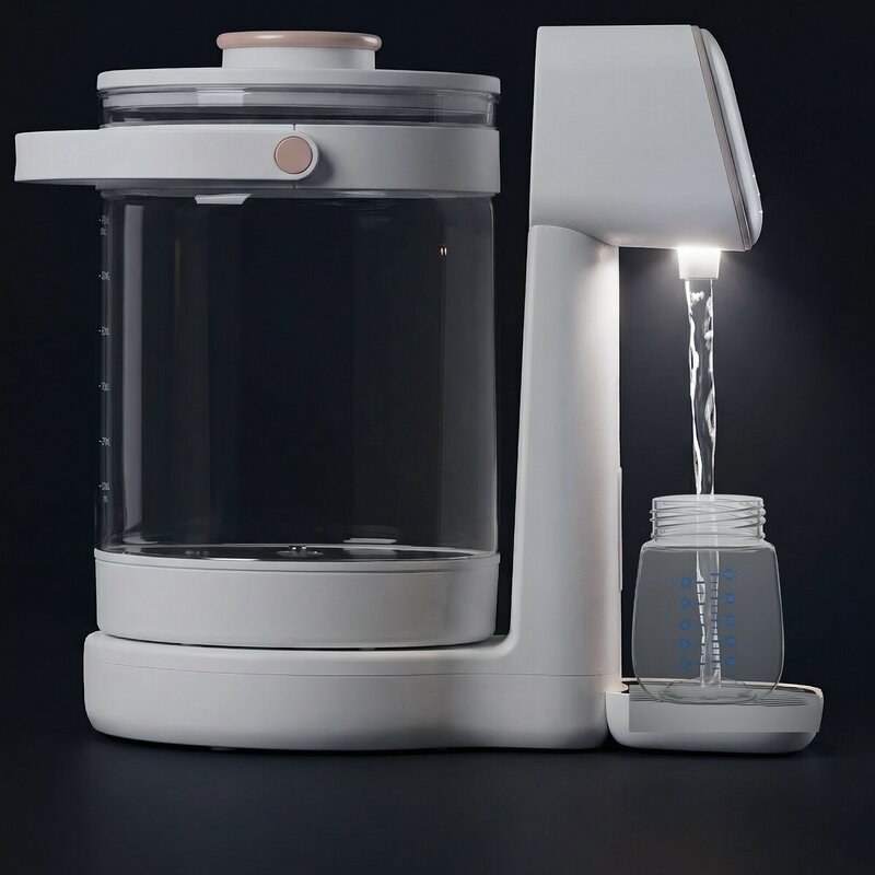 Aparat pentru incalzirea si declorizare apei, Lionelo, Babypresto 2.0, Pentru lapte parf, Lampa UV, Rezervor 3l, Lumina de noapte, Dozare 30- 300 ml, 1200 W, Afisaj digital, Alb