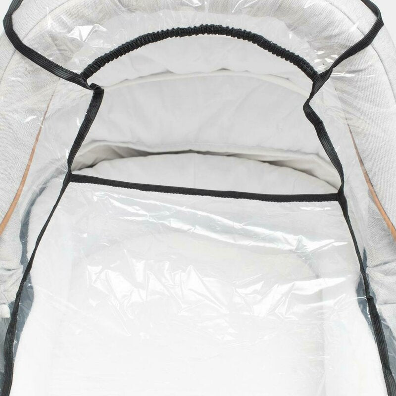 Aparatoare de ploaie, New Baby, Basic, Universala, Pentru carucior cu landou, Cu orificiu pentru un contact mai bun cu cel mic, Fara substante nocive, 100x80x40 cm, Transparent/Black