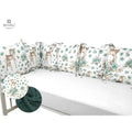 Apărătoare cu 6 pernuțe MimiNu Minky Sweet Deer Mint, 6 × 35x35 cm
