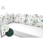 Apărătoare cu 6 pernuțe MimiNu Minky Sweet Deer Mint, 6 × 35x35 cm