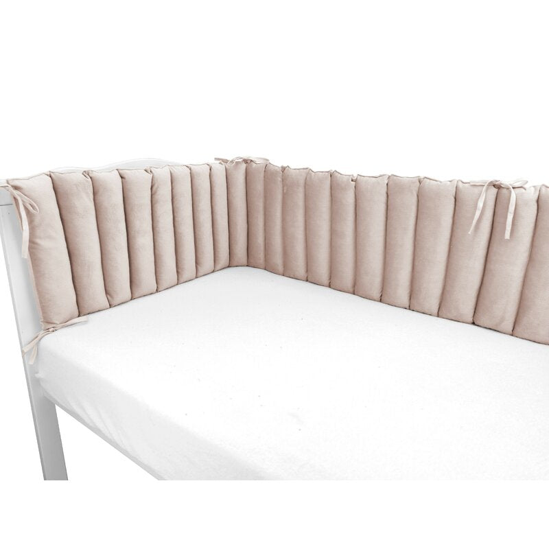 Aparatoare pentru patut, MimiNu, Tip panou, Pentru patut, Lungime 180 cm, Din catifea, Beige Pink