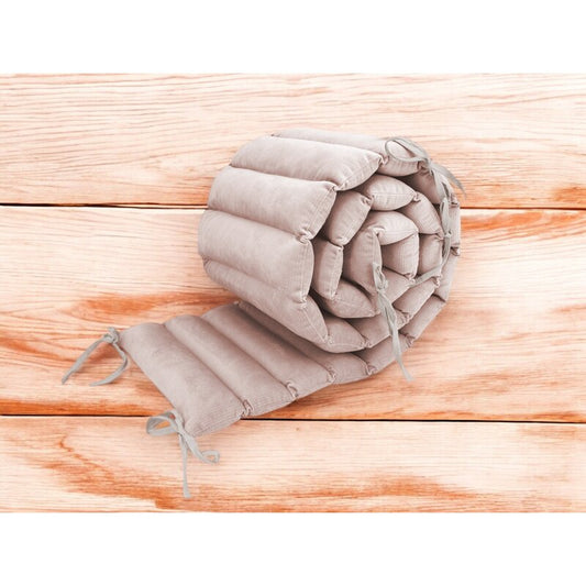 Aparatoare pentru patut, MimiNu, Tip panou, Pentru patut, Lungime 180 cm, Din catifea, Beige Pink