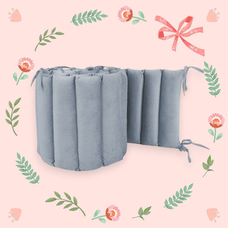 Aparatoare pentru patut, MimiNu, Tip panou, Pentru patut, Lungime 180 cm, Din catifea, Jeans