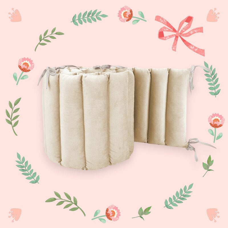 Aparatoare pentru patut, MimiNu, Tip panou, Pentru patut, Lungime 180 cm, Din catifea, Nugat