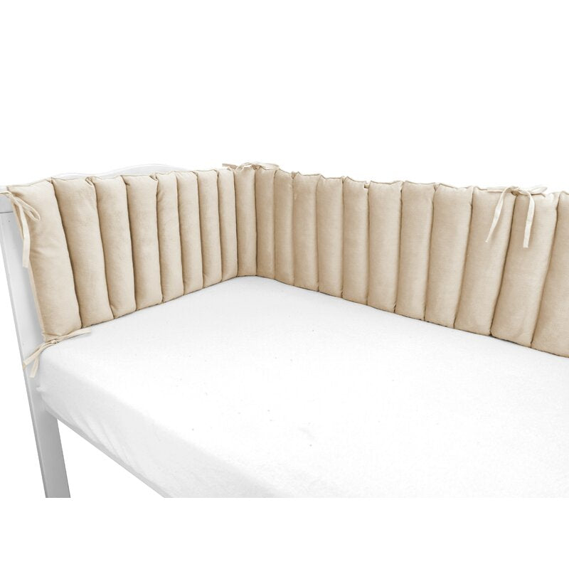 Aparatoare pentru patut, MimiNu, Tip panou, Pentru patut, Lungime 180 cm, Din catifea, Nugat