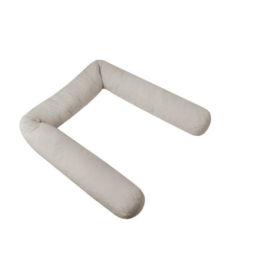 Aparatoare pentru patut, MimiNu, Tip rulou, Cu husa detasabila, Lungime 180 cm, Din bumbac certificat Oeko Tex Standard 100, Colectia Royal, Beige
