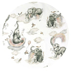 Apărătoare pătuț Qmini Elephants on Rainbow 210x30 cm – prezentare produs