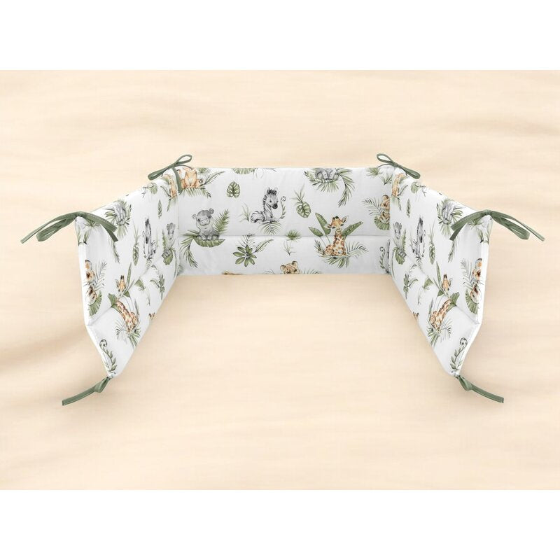 Apărătoare pătuț Qmini Safari 210x30 cm – detaliu imprimeu
