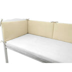 Apărătoare pătuț Qmini muselină 180x30 cm, Bej cald – prezentare produs