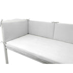 Apărătoare pătuț Qmini muselină 180x30 cm, Gri – prezentare produs