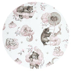 Apărătoare rulou pătuț Qmini Teddy Bear and Friends Pink 180x10 cm – imagine 5
