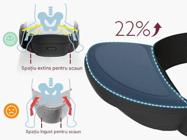 Hip seat Momcozy cu suport lombar, Negru