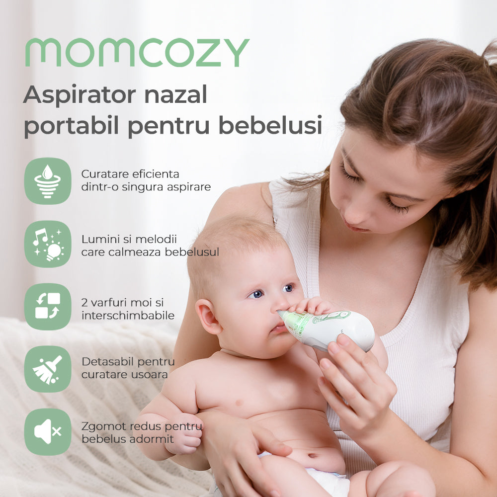 Aspirator nazal Momcozy cu baterie de lunga durata