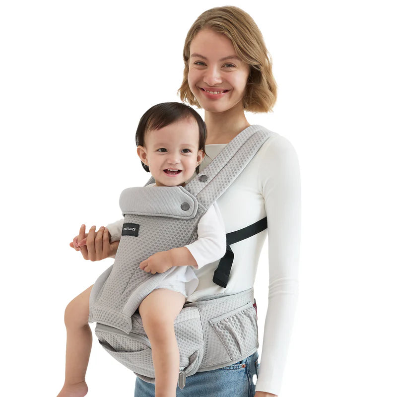 Marsupiu Hip Seat Momcozy Air Mesh, Gri