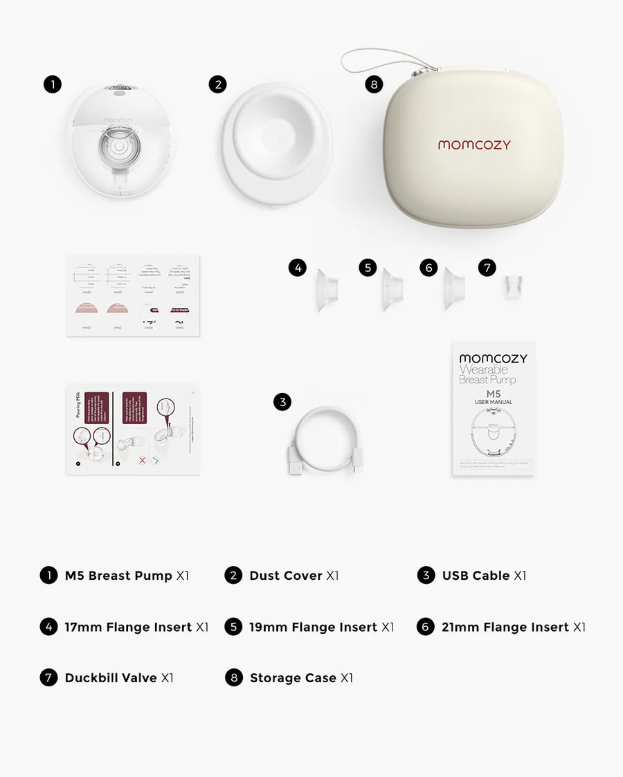 Pompa de san Portabila SINGLE- MOMCOZY FARA DURERE M5 - Rosu 1 buc