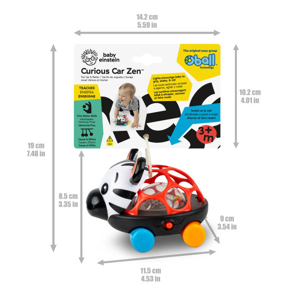 Mașinuță zornăitoare Baby Einstein Zen Oball – imagine de prezentare 4