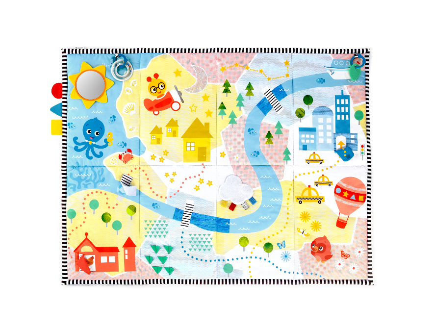 Saltea de joacă Baby Einstein Plush Busy Mat – imagine de prezentare 3
