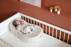 Cocoonababy Red Castle Linen Natural - pozitie semi-fetala bebelus