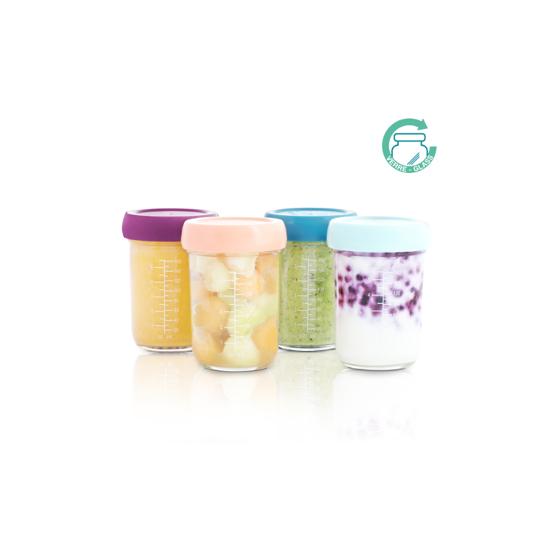 Set 4 boluri gradate din sticla Babymoov 220 ml