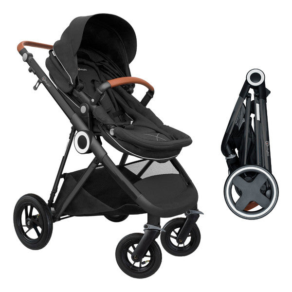 BabyGo - Carucior 3 in 1 AIR Halime black – cadru Black
