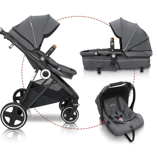 BabyGo - Carucior 3 in 1 Halime  – cadru Black