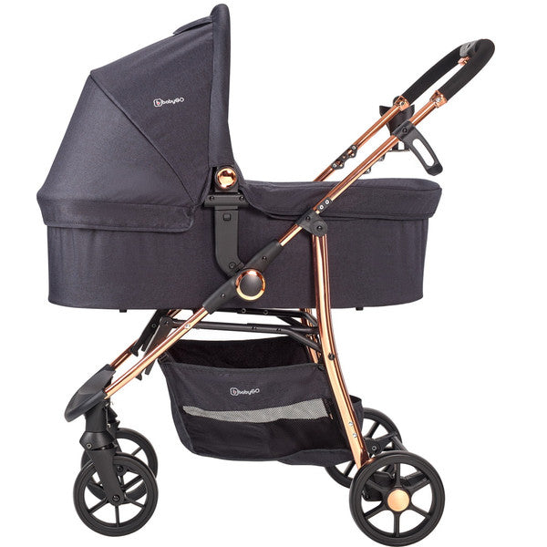 BabyGo - Carucior Style 3 in 1 Black-Rose