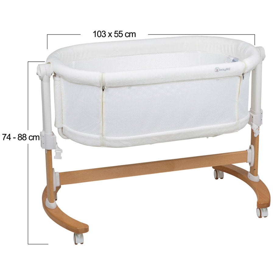 BabyGo - Patut co-sleeper 2 in 1 Amila, Creme