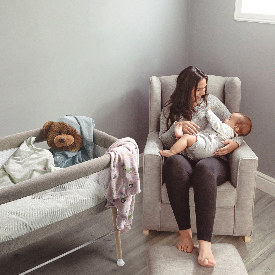 BabyGo - Patut cu cadru din Lemn Goodnight Beige