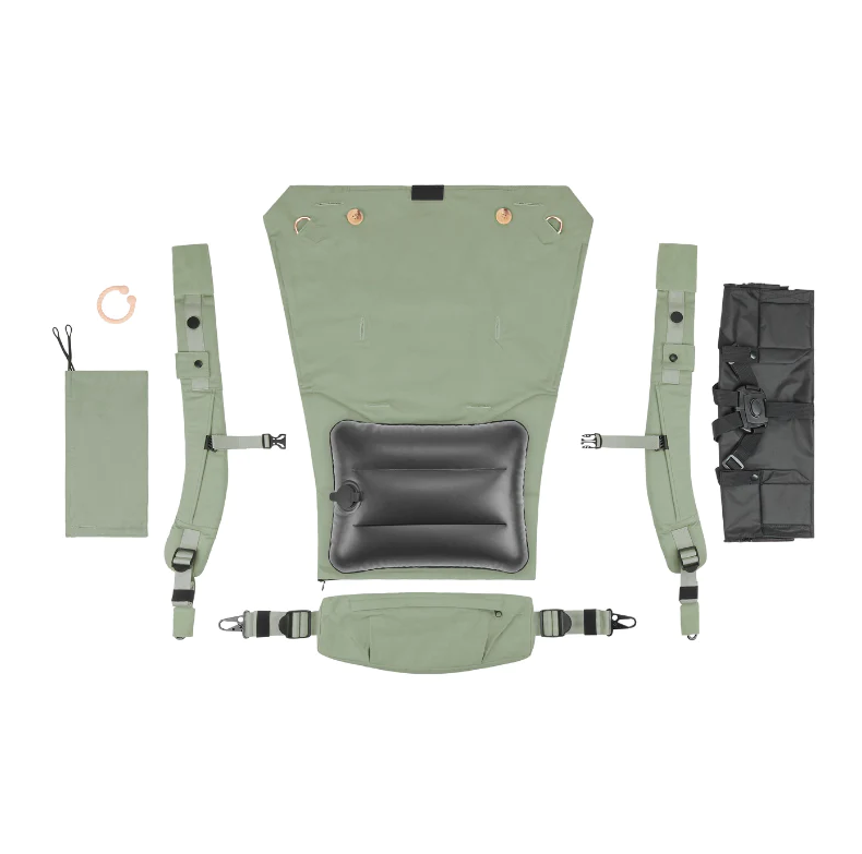 Babymoov - Moov & Boost Sistem de purtare transformabil in Booster, creat in colaborare cu medici kinetoterapeuti, Verde salvie