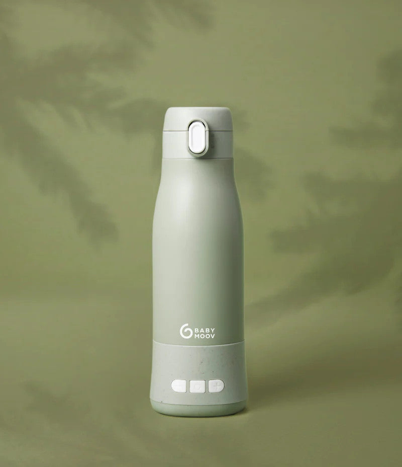 Babymoov - Moov & Feed Incalzitor de biberoane portabil si reincarcabil, Sage Green