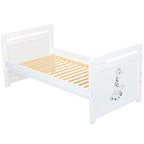 Pătuț BabyNeeds Nadia II Girafa 120x60 cm alb – pat junior cu somiera vizibilă