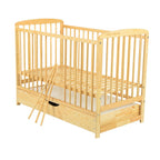 Pătuț BabyNeeds Ola 120x60 cm natur – somieră fără saltea și bare laterale detașate