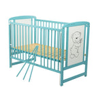 Pătuț BabyNeeds Timmi 120x60 cm mint – trei bare laterale detașate