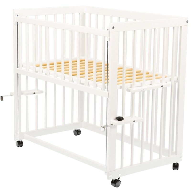 Patut Co-Sleeper Multifunctional Qmini Dalia Lemn Masiv de Pin