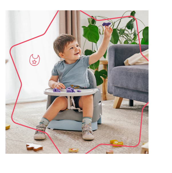 Booster compact Badabulle Home&Go din materiale reciclabile